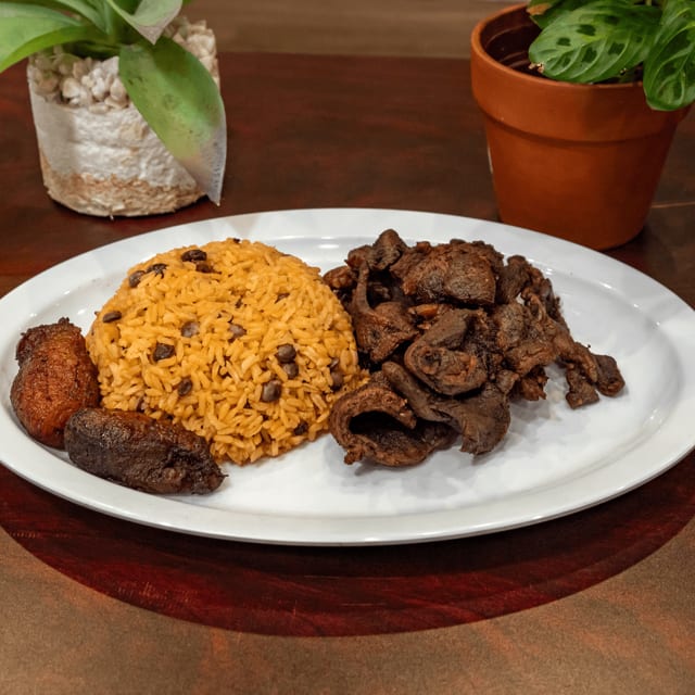 Carne asada/ fried pork.